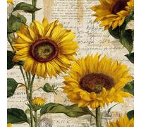 ARiXIaNg Peel and Stick Wallpaper 17.3"x393" Sunflower Self Adhesive Wallpaper Retro Flowers Contact Paper Shelf Liner for Cabinets for Bedroom Bathroom Renter Friendly
