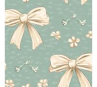 ARiXIaNg Peel and Stick Wallpaper 17.3"x393" White Flowers Self Adhesive Wallpaper Retro Bow Contact Paper Shelf Liner for Cabinets for Bedroom Bathroom Renter Friendly