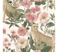 ARiXIaNg Peel and Stick Wallpaper 17.3"x78.7" Leopard Print Self Adhesive Wallpaper Leopard Retro Contact Paper Shelf Liner for Cabinets for Bedroom Bathroom Renter Friendly