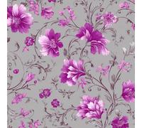 ARiXIaNg Purple Flowers Peel and Stick Wallpaper Retro Contact Paper with Waterproof Stain-Resistant Surface for Boys Girls Teen Bedroom Living Room Kitchen 17.3"x118"