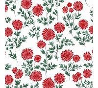 ARiXIaNg Red Roses Removable Peel and Stick Wallpaper 17.3"x393" Retro Flowers for Drawers Furniture Makeovers Easy to Install Wall Paper Decor Wall Mural Paper
