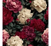 ARiXIaNg Retro Peony Flowers Peel and Stick Wallpaper Art Contact Paper with Waterproof Stain-Resistant Surface for Boys Girls Teen Bedroom Living Room Kitchen 17.3"x118"