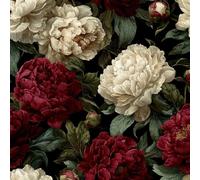 ARiXIaNg Retro Peony Flowers Peel and Stick Wallpaper Art Contact Paper with Waterproof Stain-Resistant Surface for Boys Girls Teen Bedroom Living Room Kitchen 17.3"x118"