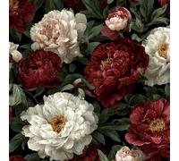 ARiXIaNg Retro Peony Flowers Removable Peel and Stick Wallpaper 17.3"x118" Art for Drawers Furniture Makeovers Easy to Install Wall Paper Decor Wall Mural Paper
