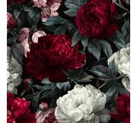 ARiXIaNg Retro Peony Flowers Removable Peel and Stick Wallpaper 17.3"x118" Art for Drawers Furniture Makeovers Easy to Install Wall Paper Decor Wall Mural Paper