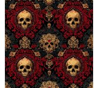ARiXIaNg Retro Skull Peel and Stick Wallpaper Red Terror Contact Paper with Waterproof Stain-Resistant Surface for Boys Girls Teen Bedroom Living Room Kitchen 17.3"x118"