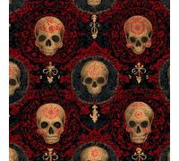 ARiXIaNg Retro Skull Peel and Stick Wallpaper Red Terror Contact Paper with Waterproof Stain-Resistant Surface for Boys Girls Teen Bedroom Living Room Kitchen 17.3"x393"