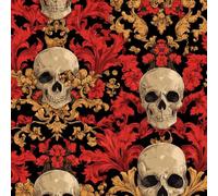 ARiXIaNg Retro Skull Removable Peel and Stick Wallpaper 17.3"x118" Red Terror for Drawers Furniture Makeovers Easy to Install Wall Paper Decor Wall Mural Paper