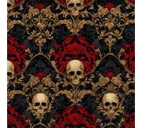 ARiXIaNg Retro Skull Removable Peel and Stick Wallpaper 17.3"x236" Red Terror for Drawers Furniture Makeovers Easy to Install Wall Paper Decor Wall Mural Paper
