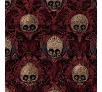 ARiXIaNg Retro Skull Removable Peel and Stick Wallpaper 17.3"x393" Red Terror for Drawers Furniture Makeovers Easy to Install Wall Paper Decor Wall Mural Paper