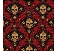 ARiXIaNg Retro Skull Removable Peel and Stick Wallpaper 17.3"x78.7" Red Terror for Drawers Furniture Makeovers Easy to Install Wall Paper Decor Wall Mural Paper