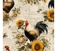 ARiXIaNg Sunflower Chicken Peel and Stick Wallpaper Retro Flowers Contact Paper with Waterproof Stain-Resistant Surface for Boys Girls Teen Bedroom Living Room Kitchen 17.3"x197"