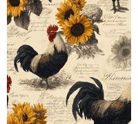 ARiXIaNg Sunflower Chicken Peel and Stick Wallpaper Retro Flowers Contact Paper with Waterproof Stain-Resistant Surface for Boys Girls Teen Bedroom Living Room Kitchen 17.3"x393"