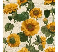 ARiXIaNg Sunflower Removable Peel and Stick Wallpaper 17.3"x118" Retro Flowers for Drawers Furniture Makeovers Easy to Install Wall Paper Decor Wall Mural Paper