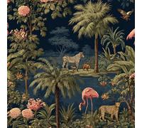 ARiXIaNg Tropical Jungle Removable Peel and Stick Wallpaper 17.3"x393" Zebra for Drawers Furniture Makeovers Easy to Install Wall Paper Decor Wall Mural Paper