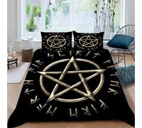 ARiXIaNg Vikings Norse Mythology Duvet Cover Double Size 3D Runes Bedding Set with 2 Pillowcases Soft Microfiber Quilt Cover 3PCs with Zipper Closure Easy Care for Kids Boys Girls Teens