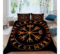 ARiXIaNg Vikings Norse Mythology Duvet Cover Single Size Runes Bedding Set Adults Ultra Soft Microfiber Quilt Cover 3PCs with Zipper and 2 Pillowcases Closure Decor Bedspread Cover,summer