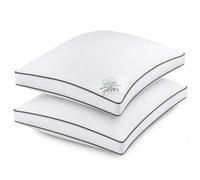 Ariyah Collections Egyptian Cotton Hotel Quality Pillows 2 Pack, 4 Inch Gusset Box Pillows, Hollow Fiber Filling Bed Pillow 2 Pack Medium Firm, Side Sleeper Neck Support Pillow (2pk)