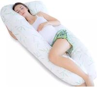 Ariyah Collections Hollow Fiber U Shaped Pregnancy Pillow 12ft | Back Support Anti Allergy Body Pillow | Removable Bamboo Cover Maternity Pillow | (12ft)