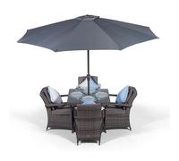 That's Furniture Arizona Square 4 Seater Rattan Patio Dining Set - Grey