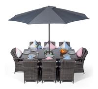 Arizona 8 Seater Rectangle Rattan Dining Set Garden Table & Chairs w/ Ice Bucket