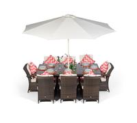 Arizona 8 Seater Rectangle Rattan Garden Dining Table & Chairs Set Furniture