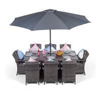 Arizona 8 Seater Rectangle Rattan Garden Dining Table & Chairs Set Furniture