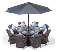 That's Furniture Arizona Round 8 Seater Rattan Dining Set With Ice Bucket Drinks Cooler - Grey