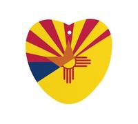 Arizona And New Mexico Flags 1Pcs Car Air Freshener Automotive Aromatherapy Tablets Hanging Scented Cards for Room Bathroom Love form