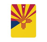 Arizona And New Mexico Flags 1Pcs Car Air Freshener Automotive Aromatherapy Tablets Hanging Scented Cards for Room Bathroom Square