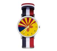 Arizona and New Mexico Flags Casual Watches for Men Braided Strap Watch Fashion Wrists Accessories Boyfriend Father Gift