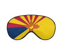 Arizona and New Mexico Flags Fashion Eye Mask Printed Sleep Masks Soft Unisex Blackout Covering with Adjustable Strap
