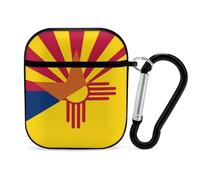 Arizona And New Mexico Flags Stylish Case Cover Compatible with AirPods 1&2 Hard PC Protector with Keychain