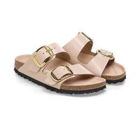 Women's mules Birkenstock Arizona Big Buckle Natural Leather Patent Beige 37 Étroit