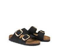 Arizona Big Buckle Double Strap Mules Black
