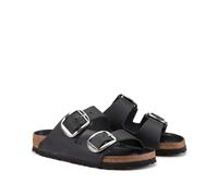 Birkenstock Women's Arizona Big Buckle Black, Oiled Leather Slippers, 7.5 UK