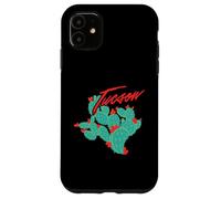 Arizona Cacti With Red Blossoms Tucson Vintage Souvenir Case for iPhone 11