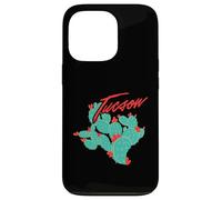 Arizona Cacti With Red Blossoms Tucson Vintage Souvenir Case for iPhone 13 Pro