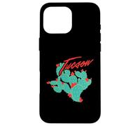 Arizona Cacti With Red Blossoms Tucson Vintage Souvenir Case for iPhone 16 Pro Max