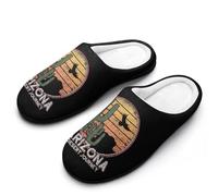 Arizona Cactus And Ea-gle Cotton Slipper Anti-Skid Comfortable Cozy Plush Slippers Indoor House Closed Toe Shoes 9-10（40-41）