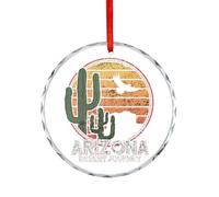 Arizona Cactus And Ea-gle Hanging Ornament Decoration Glass Pendant Christmas Tree Happy Engagement Gift for Wedding