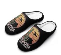 Arizona Cactus And Ea-gle Men's Cotton Slippers Soft Comfy Slip Indoor Outdoor Casual House Shoes for Winter 13-14（46-47）