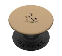 Arizona Desert Horse and Saguaro Cactus - Beige PopSockets Adhesive PopGrip