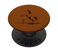 Arizona Desert Horse and Saguaro Cactus - Brown PopSockets Adhesive PopGrip