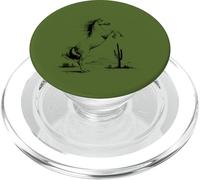 Arizona Desert Horse and Saguaro Cactus - Green PopSockets PopGrip for MagSafe