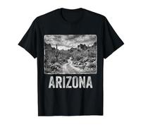 Arizona Desert Vibes AZ Pride Cactus Roadrunner Vintage Value Graphic T-Shirt, Men, Black, M