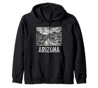 Arizona Desert Vibes AZ Pride Cactus Roadrunner Vintage Zip Hoodie