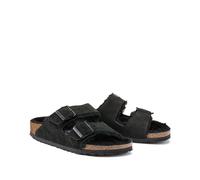 Birkenstock Women's Arizona Slim Fit Slim Fit Shearling Double Strap Sandals - Black/Black - UK 4.5