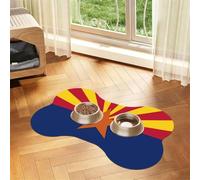 Arizona Flag Bone Shaped Absorbent Dog Feeding Mat