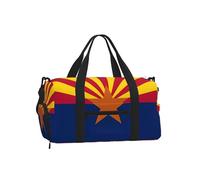 Arizona Flag Duffel Bag with Shoe Compartment - Lightweight Water-Resistant Holdall Gym Bag with Built-in Wet and Dry Separation Pouch